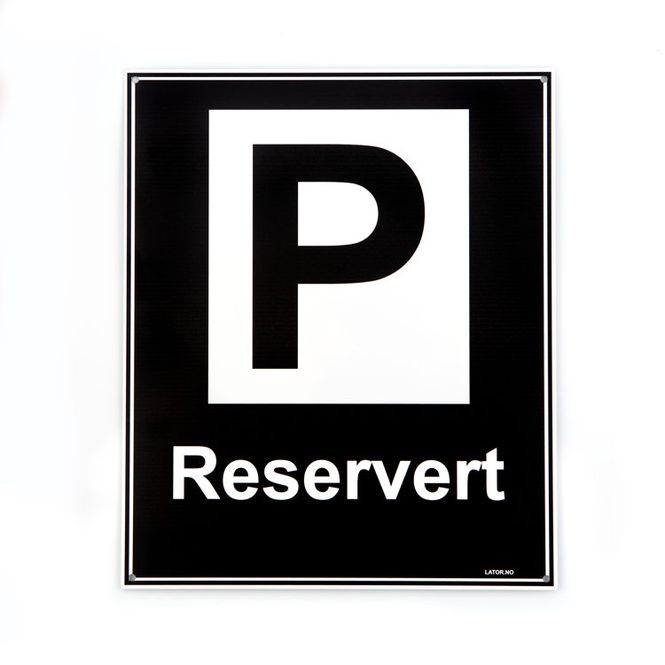 Hovedbilde Privatrettslig skilt -Reservert 25x30 cm