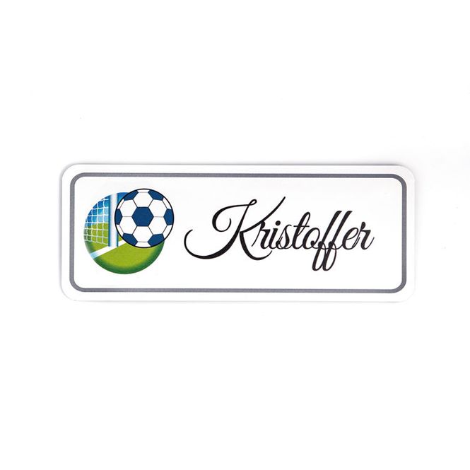 Hovedbilde Skilt til barnerom - fotball    8x21 cm