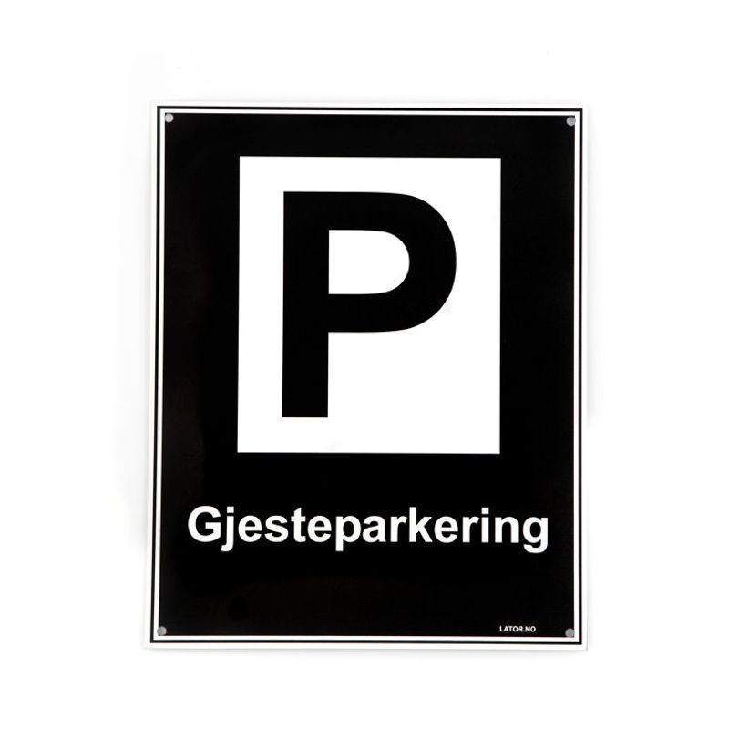 Privatrettslig skilt -Gjesteparkering 20x25 cm
