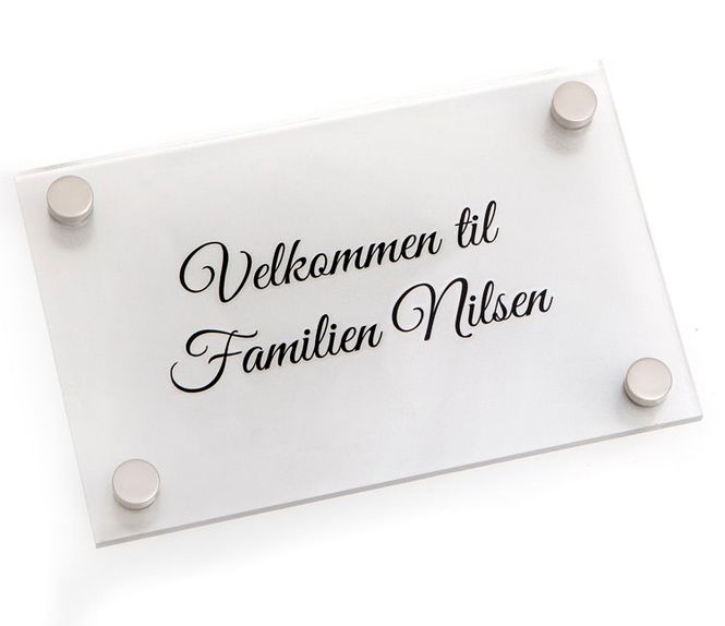 Hovedbilde Akrylskilt med frostet bakside & avst.stk. i alu. ...