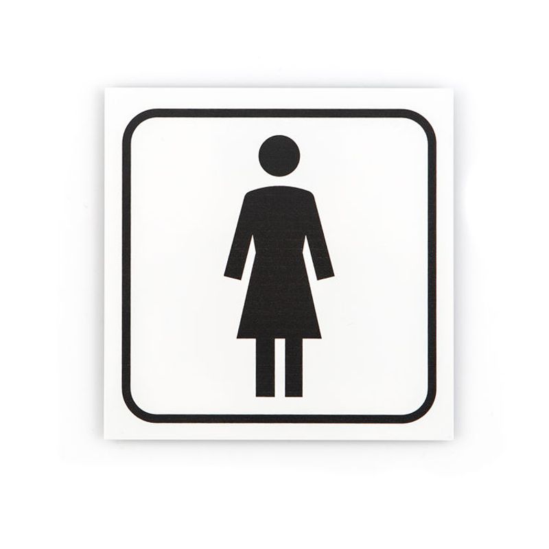 Toalettskilt dame 10x10 cm.