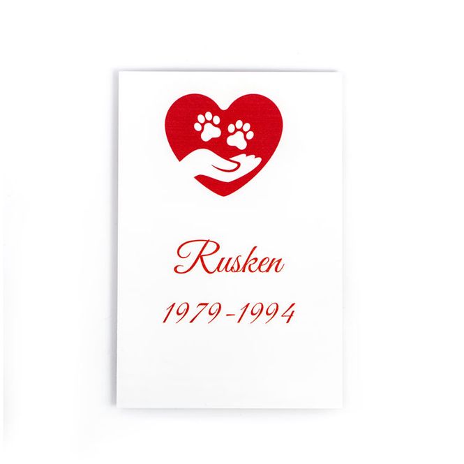 Hovedbilde Gravskilt til dyr  9x13,5 cm