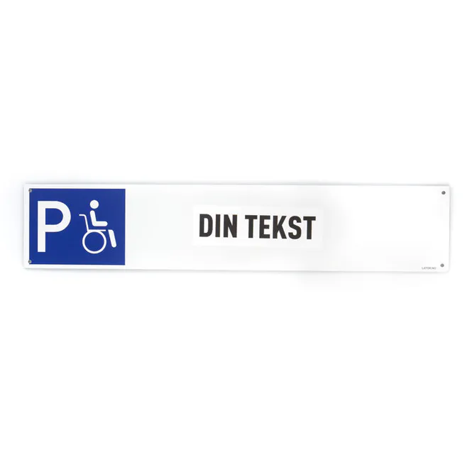 Hovedbilde Parkeringsskilt din egen tekst -til vegg 10x50 cm