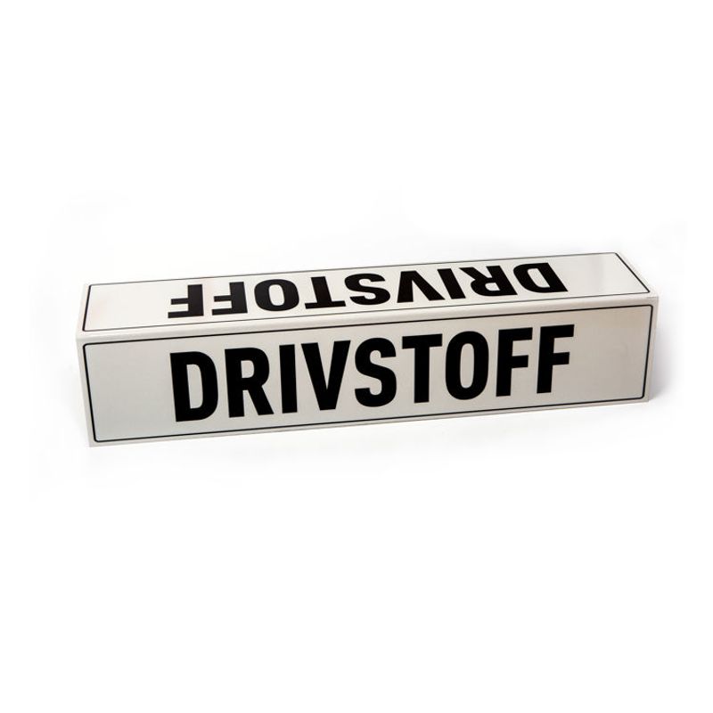 Drivstoffskilt med knekket kant 10x50 cm (x2)