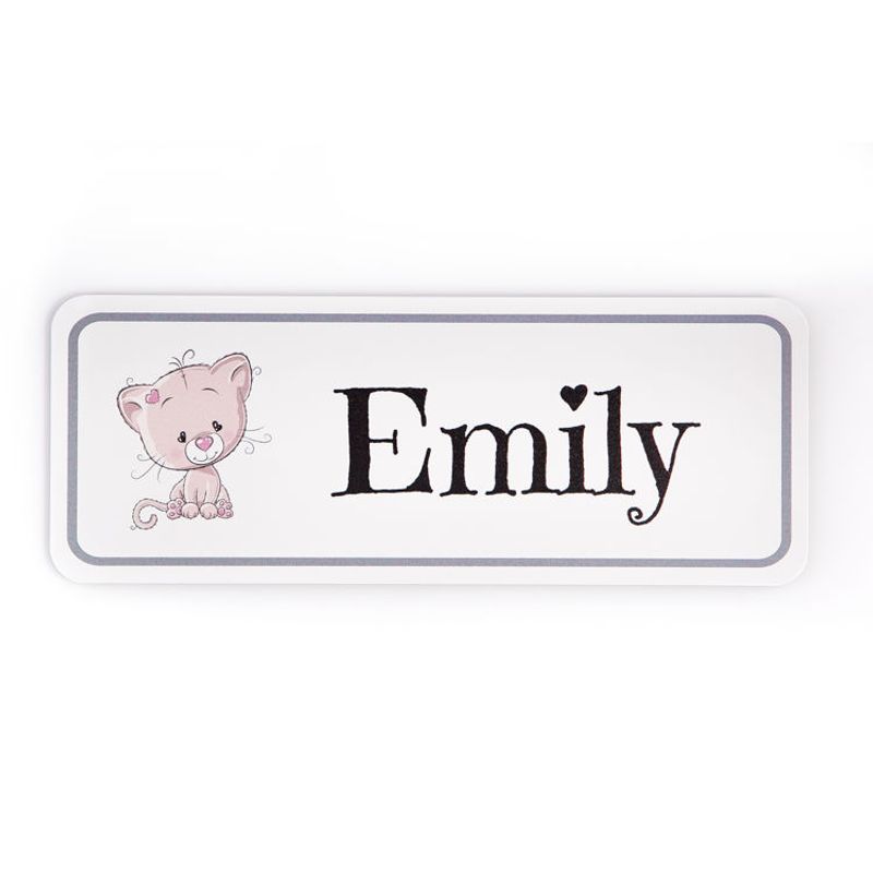 Skilt til barnerom - katt   8x21 cm