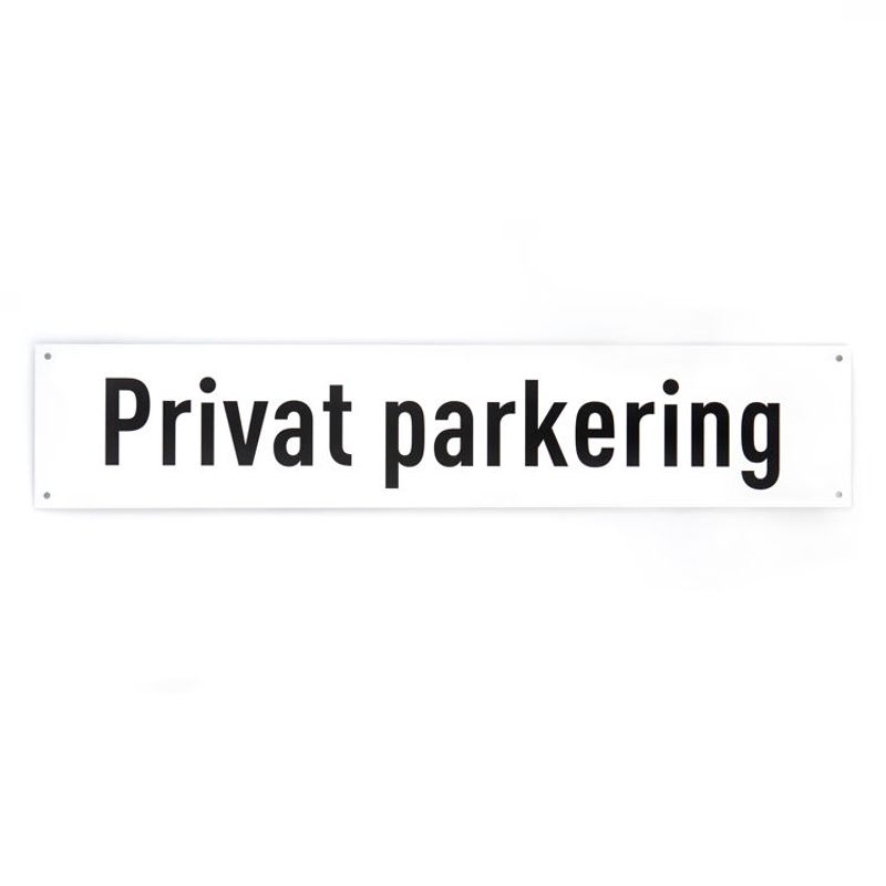 Privat parkering -for vegg 10x50 cm