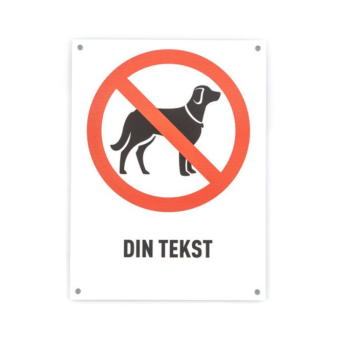 Hovedbilde Hund forbudt -din tekst 20x15 cm