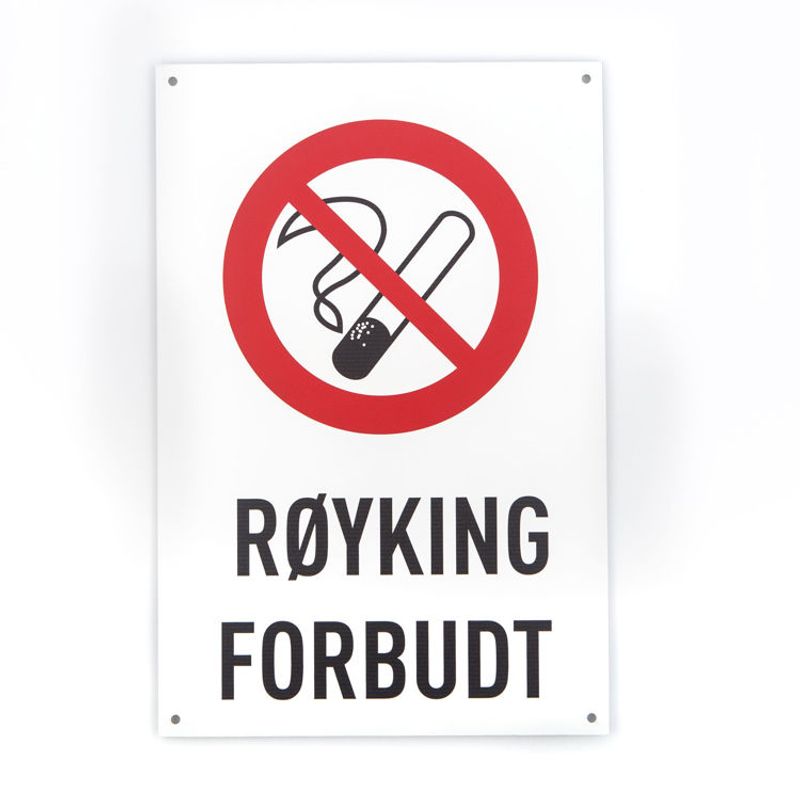 Røyking forbudt 20x30 cm