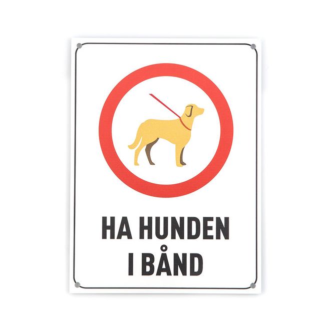 Hovedbilde Ha hunden i bånd 20x15 cm