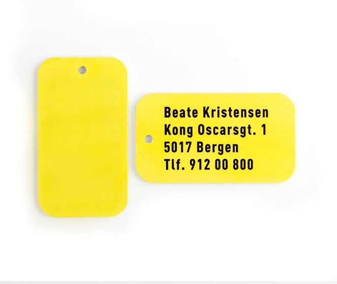 Hovedbilde Merkelapp til bagasje. - 2 stk. like skilt 4,5x8 ...