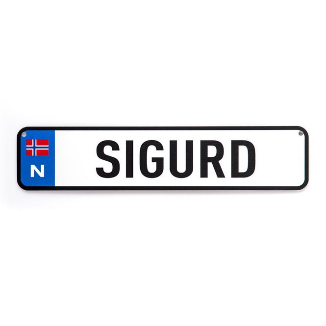 Hovedbilde Barnevognskilt - med flagg  5,5x25 cm