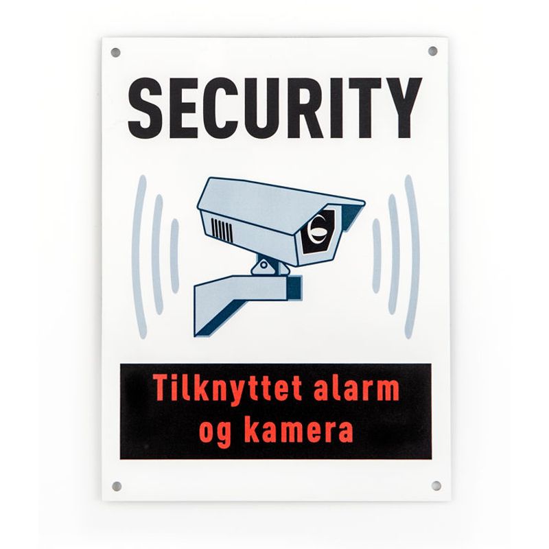 Securityskilt hvit