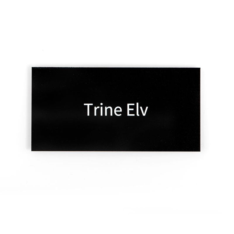 Postkasseskilt -sortfarget aluminium      5x10 cm